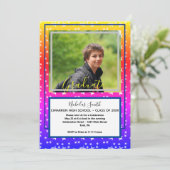 Modern Afstudeerder sterren blauw | Afstudeerparti Kaart (Staand voorkant)