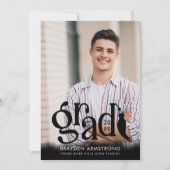 Modern AFSTUDEERDER Tassel 2 foto's Zwart Overlay Aankondiging (Voorkant)