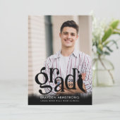 Modern AFSTUDEERDER Tassel 2 foto's Zwart Overlay Aankondiging (Staand voorkant)