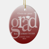 Modern AFSTUDEERDER Tassel Donkerrood Ombre Afstud Keramisch Ornament (Rechts)