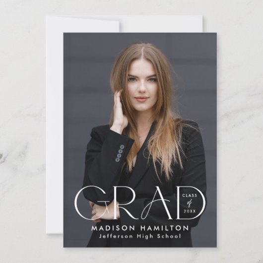 Modern Afstudeerder Typografie 2 Foto Afstuderen Aankondiging (Voorkant)