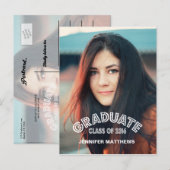 MODERN AFSTUDEERDER | UITNODIGING AFSTUDEERFEEST 2 BRIEFKAART (Voorkant / Achterkant)
