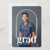 Modern AFSTUDEERDER White Arch Foto Afstudeerfeest Kaart (Voorkant)