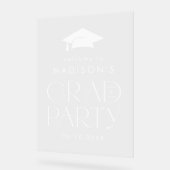 Modern Afstudeerder Wit Afstudeerfeest Welkomstbor Acryl Bord (Hoek)