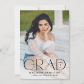 Modern Afstudeerder Zwart Typografie 2 Foto Afstud Aankondiging (Voorkant)