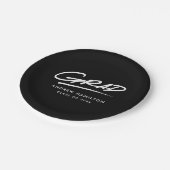 Modern Afstudeerder zwart-wit Afstuderen Papieren Bordje (Gekanteld)