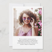 Modern Afstudeerder | Zwart-wit twee foto Afstuder Aankondiging (Achterkant)