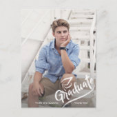 Modern Afstudeerfoto Afstudeerfeest Bedankt Briefkaart (Voorkant)