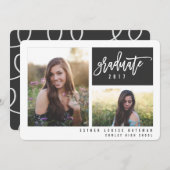 modern afstudeerfoto script kleurrijk aankondiging (Voorkant / Achterkant)