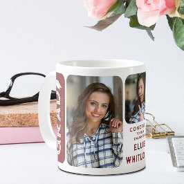Modern afstudeergeschenk met 3 foto's koffiemok
