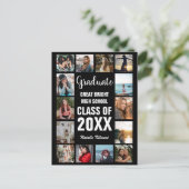 Modern Afstuderen 14 Photo Collage Black Afstudere Aankondigingskaart (Staand voorkant)