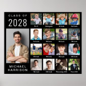 Modern Afstuderen 17 Foto Collage Black Poster (Voorkant)