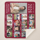 Modern Afstuderen 17 Foto-collage Burgundy Sherpa Deken (Voorkant)