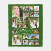 Modern AFSTUDEREN 19 Fotocollage Script Groen Fleece Deken (Voorkant)