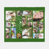Modern AFSTUDEREN 19 Fotocollage Script Groen Fleece Deken (Voorkant (Horizontaal))