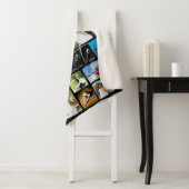 Modern AFSTUDEREN 19 Fotocollage Script Zwart Sherpa Deken (In situ)