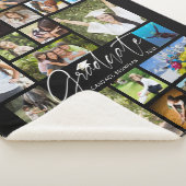 Modern AFSTUDEREN 19 Fotocollage Script Zwart Sherpa Deken (3/4)