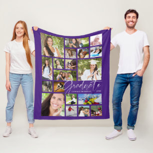 Modern AFSTUDEREN 19 Paars voor fotocollage Fleece Deken
