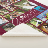 Modern AFSTUDEREN 19 Photo Collage Script Maroon Sherpa Deken (3/4)