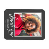 Modern Afstuderen 2022 Foto donkergrijs Hartelijk  Magneet (Horizontaal)