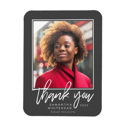 Modern Afstuderen 2022 Foto donkergrijs Hartelijk  Magneet (Verticaal)