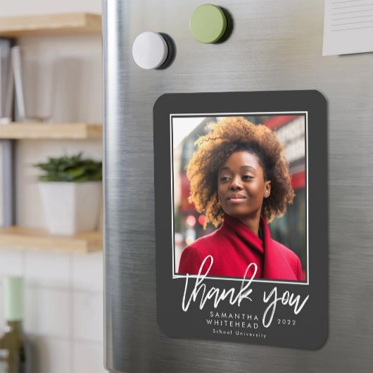 Modern Afstuderen 2022 Foto donkergrijs Hartelijk  Magneet