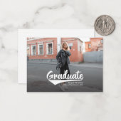 Modern Afstuderen 2024 Foto Afstuderen Aankondigin Notitiekaartje (Voorkant / Achterkant in situ)