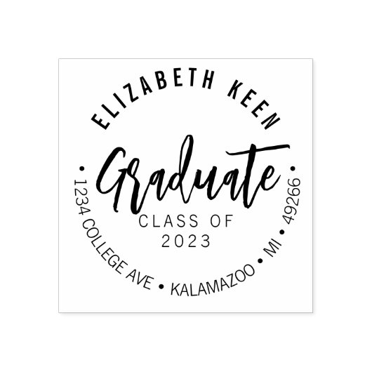 Modern Afstuderen 2024 Retouradresstempel Rubberstempel (Afrduk)