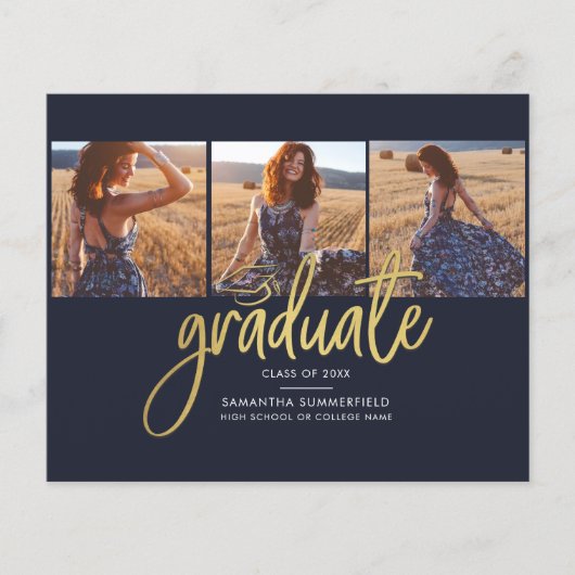 Modern Afstuderen 2025 Afstudeerder Foto's Aankond (Voorkant)