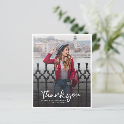 Modern Afstuderen 2025 foto Dank u kaart (Staand voorkant)