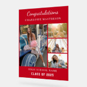 Modern Afstuderen 2025 Fotocollage Rood Acryl Bord (Hoek)