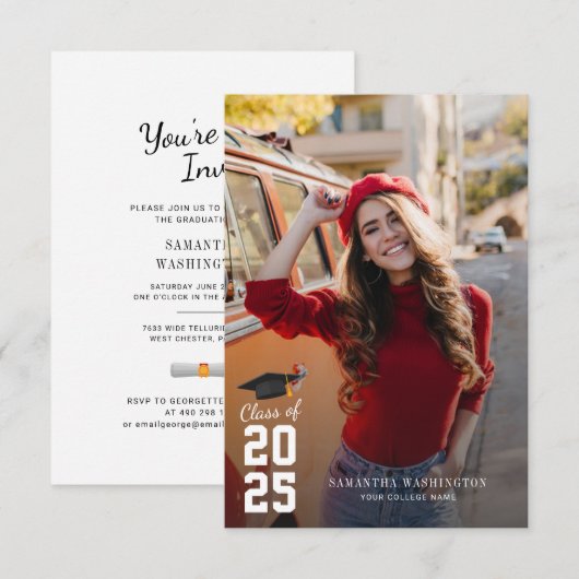 Modern Afstuderen 2025 fotofeest Kaart (Voorkant / Achterkant)