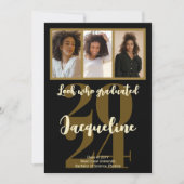 Modern Afstuderen 2025 Gold Script Fotocollage Aankondiging (Voorkant)