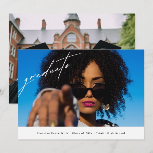 Modern Afstuderen 2025 High School Foto Afstuderen Aankondiging (Voorkant / Achterkant)