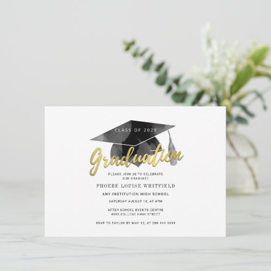 Modern Afstuderen 2025 Minimalistische Partij van  Kaart (Staand voorkant)