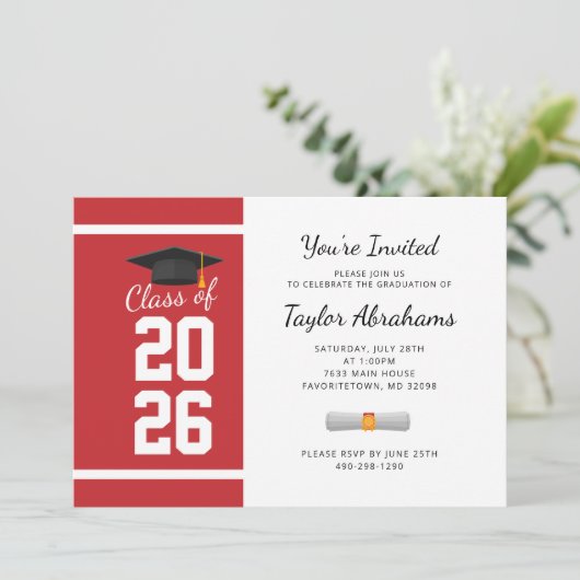 Modern Afstuderen 2025 Modern Afstudeerder Party Kaart (Staand voorkant)