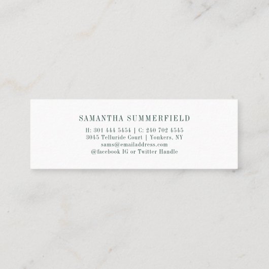 Modern Afstuderen 2025 naam Modern Script Contactkaartje (Achterkant)