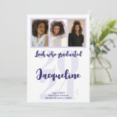 Modern Afstuderen 2025 Paarse Script Fotocollage Aankondiging (Staand voorkant)