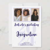 Modern Afstuderen 2025 Paarse Script Fotocollage Kaart (Voorkant)