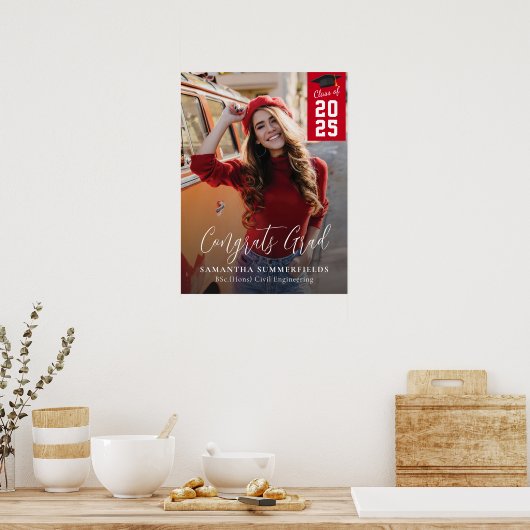 Modern Afstuderen 2025 Photo Script Afstudeerder P Poster (Keuken)