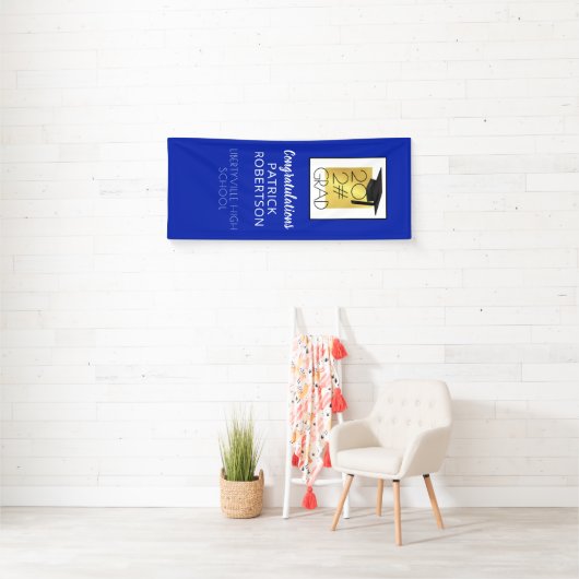 Modern Afstuderen 20XX AFSTUDEERDER Royal Blue & G Spandoek (Insitu)