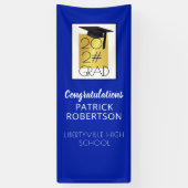 Modern Afstuderen 20XX AFSTUDEERDER Royal Blue & G Spandoek (Verticaal)