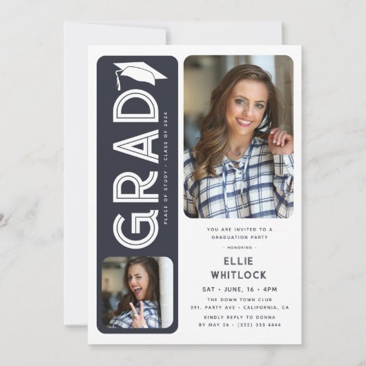 Modern Afstuderen 2 foto afstudeerfeest Kaart (Voorkant)