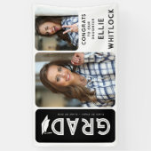 Modern Afstuderen 2 foto Graduaton Spandoek (Verticaal)