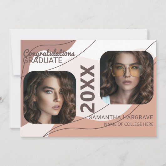 Modern Afstuderen | 2 Fotocollage-Afstuderen Aankondiging (Voorkant)