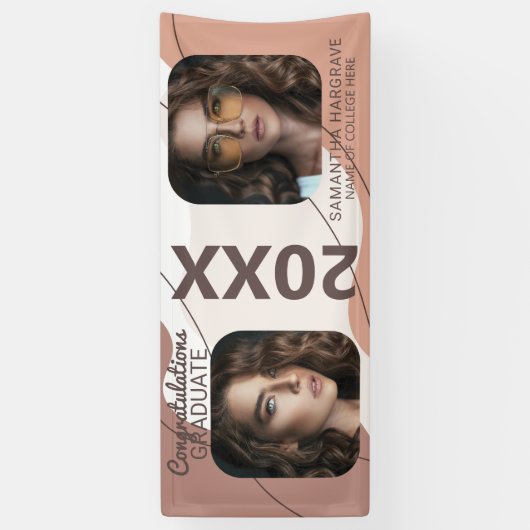 Modern Afstuderen | 2 Fotocollage-Afstuderen Spandoek (Verticaal)