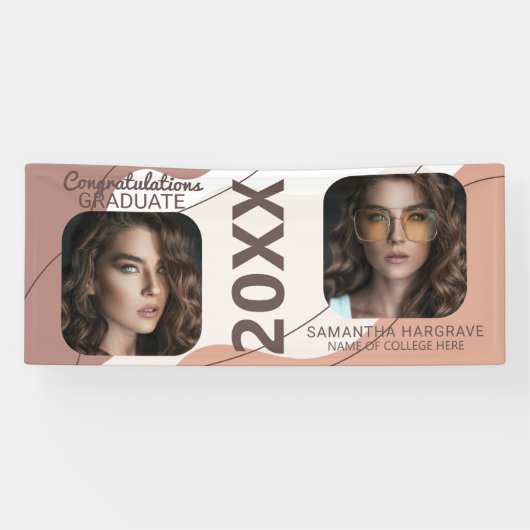 Modern Afstuderen | 2 Fotocollage-Afstuderen Spandoek (Horizontaal)