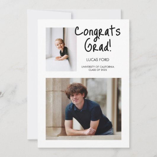 Modern Afstuderen 2 foto's van toen en nu Kaart (Voorkant)