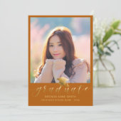 Modern Afstuderen 2 Oranje Pet voor gouden foto's Aankondiging (Staand voorkant)