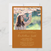 Modern Afstuderen 2 Oranje Pet voor gouden foto's Aankondiging (Achterkant)